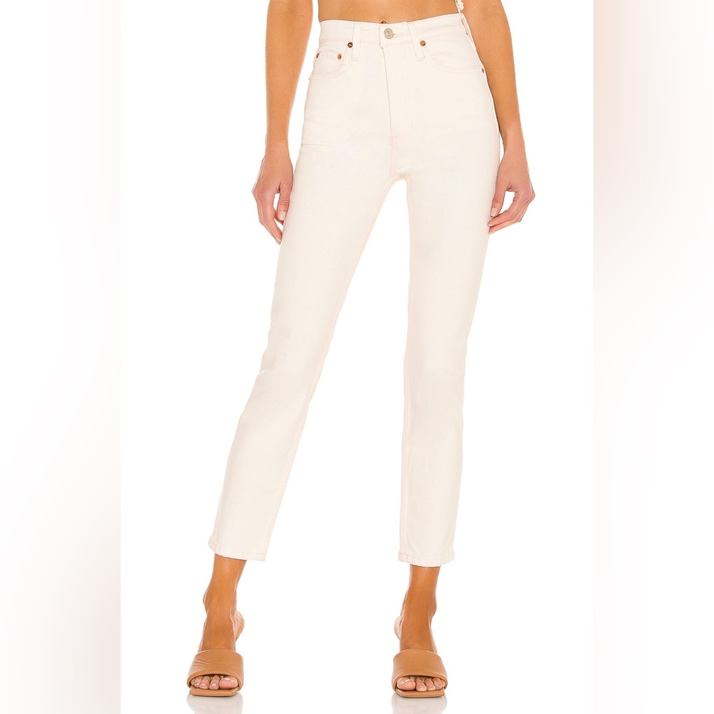 RE/DONE Orginals 90s High Rise Ankle Crop in Vintage WhiteCream NEW WITHOUT TAGS